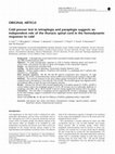 Research paper thumbnail of Cold pressor test in tetraplegia and paraplegia suggests an independent role of the thoracic spinal cord in the hemodynamic responses to cold