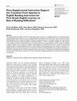 Research paper thumbnail of Does Supplemental Instruction Support the Transition From Spanish to English Reading Instruction for First-Grade English Learners at Risk of Reading Difficulties?