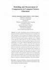 Research paper thumbnail of Modelling and Measurement of Competencies in Computer Science Education