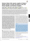 Research paper thumbnail of McConnell, J. R., Sigl, M., Plunkett, G., Burke, A., Kim, W., Raible, C., Wilson, A. I., Manning, J. G., Ludlow, F. M., Chellman, N., et al. (2020). ‘Extreme climate after massive eruption of Alaska’s Okmok volcano in 43 BCE and its effects on the late Roman Republic and Ptolemaic Kingdom’, PNAS 117