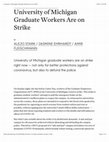 Research paper thumbnail of University of Michigan Graduate Workers Are on Strike