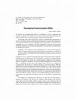 Research paper thumbnail of Developing Communication Skills