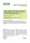 Research paper thumbnail of Adaptive capacities, path creation and variants of sectoral change: The case of the transformation of the German energy supply system