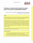 Research paper thumbnail of Focusing on Non-State Actions Instead of Non-State Actors in the Context of Sustainability Transitions