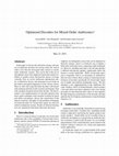 Research paper thumbnail of Optimized Decoders for Mixed-Order Ambisonics*