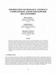 Research paper thumbnail of Information Technology, Contract Completeness, and Buyer-Supplier Relationships