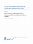 Research paper thumbnail of Development of a school improvement framework with broad application in different contexts