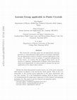 Research paper thumbnail of Lorentz Group applicable to Finite Crystals