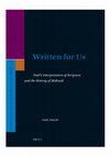 Research paper thumbnail of Yael Fisch, Written for Us: Paul's Interpretation of Scripture and the History of Midrash, (Leiden: Brill, JSJSS 202, 2022)