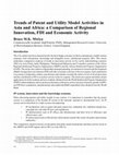 Research paper thumbnail of Trends of Patent and Utility Model Activities in Asia and Africa: A Comparison of Regional Innovation, FDI and Economic Activity