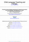 Research paper thumbnail of phonological disorder : Three treatment case studies Evaluation of Core Vocabulary intervention for treatment of inconsistent