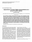 Research paper thumbnail of Aquaculture in Europe: Media representations as a proxy for public opinion