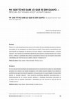 Research paper thumbnail of Pa’ Que Tú No Sabe Lo Que Es Ser Guapo. A Procura Do “Homem Novo” No Rap Cubano/ Pa’ Que Tú No Sabe Lo Que Es Ser Guapo. The Search for the "New Man" in Cuban Rap