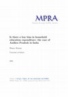 Research paper thumbnail of Is there a boy bias in household education expenditure: the case of Andhra Pradesh in India