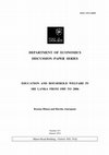 Research paper thumbnail of Education and Household Welfare in Sri Lanka from 1985 to 2006