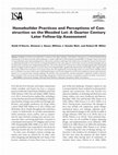 Research paper thumbnail of Practices and Perceptions of Construction on the Wooded Lot : A Quarter Century Later Follow-Up Assessment