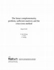 Research paper thumbnail of The linear complementarity problem, sufficient matrices and the criss-cross method