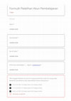 Research paper thumbnail of Formulir Pelatihan Akun Pembelajaran