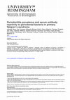 Research paper thumbnail of Periodontitis prevalence and serum antibody reactivity to periodontal bacteria in primary Sjögren's syndrome: a pilot study