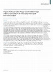 Research paper thumbnail of Impact of a levy on sales of sugar-sweetened beverages within a national chain of restaurants: interrupted time-series analysis