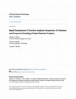 Research paper thumbnail of Rapid Development: A Content Analysis Comparison of Literature and Purposive Sampling of Rapid Reaction Projects