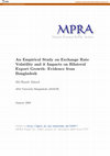 Research paper thumbnail of An Empirical Study on Exchange Rate Volatility and it Impacts on Bilateral Export Growth: Evidence from Bangladesh