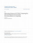 Research paper thumbnail of Information Systems in CC2020: Comparing Key Structural Elements of Curriculum Recommendations in Computing