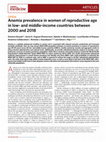 Research paper thumbnail of Anemia prevalence in women of reproductive age in low- and middle-income countries between 2000 and 2018