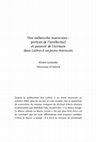 Research paper thumbnail of Une mélancolie marocaine. Portrait de l'intellectuel et pouvoir de l'écriture dans <i>Lettres à un jeune marocain</i>