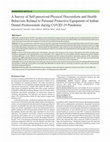 Research paper thumbnail of A Survey of Self-perceived Physical Discomforts and Health Behaviors Related to Personal Protective Equipment of Indian Dental Professionals during COVID-19 Pandemic