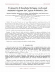 Research paper thumbnail of Evaluación de la calidad del agua en el canal meándrico lagunar de Coyuca de Benítez, Gro