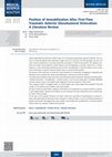 Research paper thumbnail of Position of Immobilization After First-Time Traumatic Anterior Glenohumeral Dislocation: A Literature Review