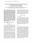 Research paper thumbnail of Analisa dan Perancangan Sistem Informasi Pemetaan Sekolah Dasar Kota Manado