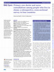 Research paper thumbnail of Primary care doctor and nurse consultations among people who live in slums: a retrospective, cross-sectional survey in four countries