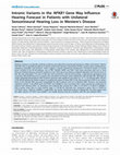 Research paper thumbnail of Intronic Variants in the NFKB1 Gene May Influence Hearing Forecast in Patients with Unilateral Sensorineural Hearing Loss in Meniere’s Disease