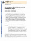 Research paper thumbnail of Lack of developmental improvement on a face memory task during adolescence in autism