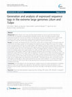 Research paper thumbnail of Generation and analysis of expressed sequence tags in the extreme large genomes Lilium and Tulipa