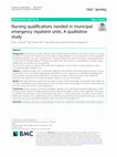 Research paper thumbnail of Nursing Qualifications needed in Municipal Emergency Inpatient Units. A qualitative study