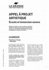 Research paper thumbnail of Appel à projet artistique