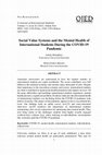 Research paper thumbnail of Social Value Systems and the Mental Health of International Students