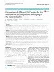 Research paper thumbnail of Comparison of different NAT assays for the detection of microorganisms belonging to the class Mollicutes