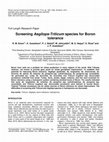 Research paper thumbnail of Screening Aegilops-Triticum species for Boron