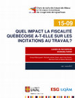 Research paper thumbnail of Quel impact la fiscalité québécoise a-t-elle sur les incitations au travail ?