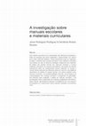 Research paper thumbnail of A investigação sobre manuais escolares e materiais curriculares