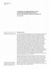 Research paper thumbnail of A Critique on Improvement Plans: A Tool for Transformation of Squatter Housing Areas in Ankara (1)