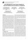 Research paper thumbnail of Queue Management in Non-Tertiary Hospitals for Improved Healthcare Service Delivery to Outpatients