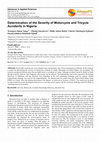 Research paper thumbnail of Determination of the Severity of Motorcycle and Tricycle Accidents in Nigeria