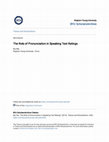 Research paper thumbnail of The Role of Pronunciation in Speaking Test Ratings The Role of Pronunciation in Speaking Test Ratings