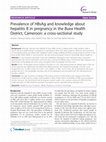 Research paper thumbnail of Prevalence of HBsAg and knowledge about hepatitis B in pregnancy in the Buea Health District, Cameroon: a cross-sectional study