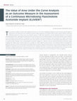 Research paper thumbnail of The Value of Area Under the Curve Analysis as an Outcome Measure in the Assessment of a Continuous Microdosing Fluocinolone Acetonide Implant (ILUVIEN®)